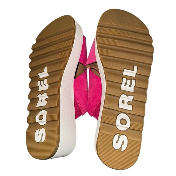 Sorel NWT Cameron Flatform Mule Sandals in Fuchsia Fizz Size 9.5 - Picture 8 of 9